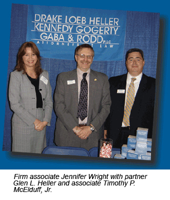 Firm associate Jennifer Wright with partner Glen L. Heller and associate Timothy P. McElduff, Jr.